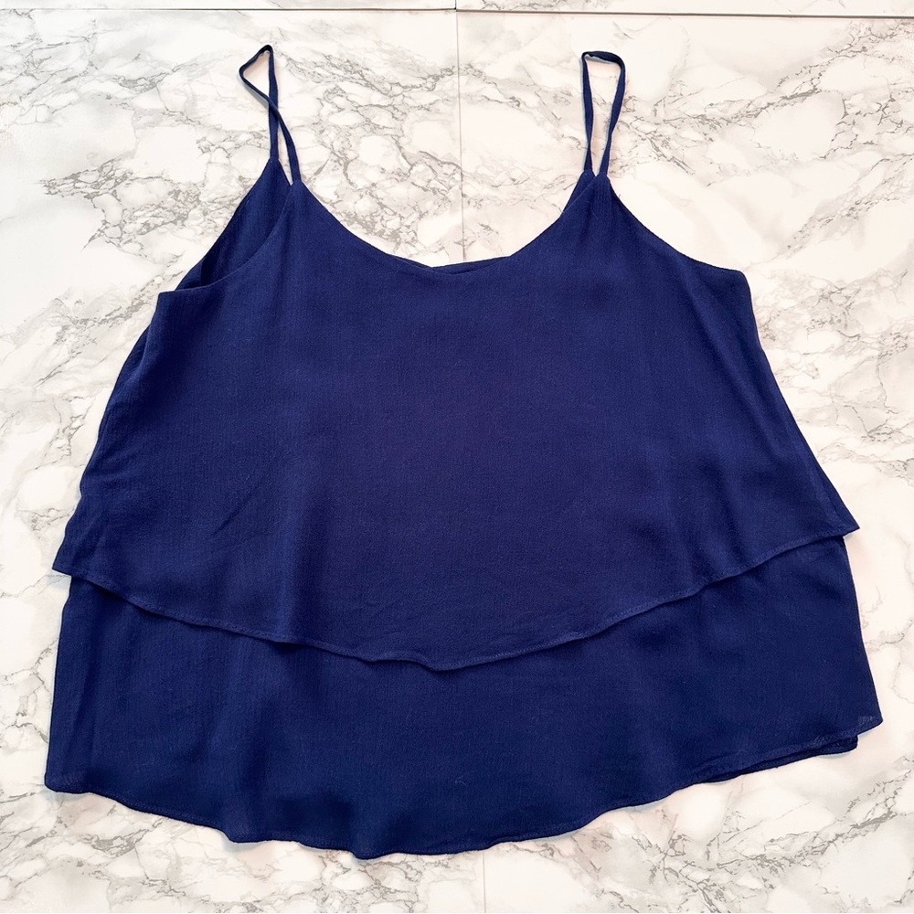 Francesca’s | Blue Layered Ruffled Cami Top - Picture 5 of 10